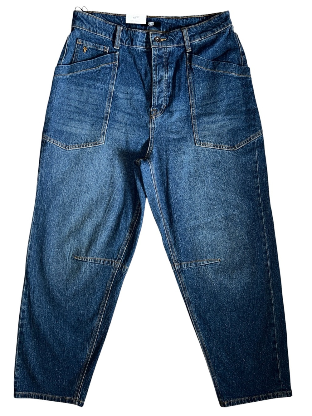 Frye Barrel Jeans Medium Wash Modern Minimalist Women’s Size 8 New With Tags